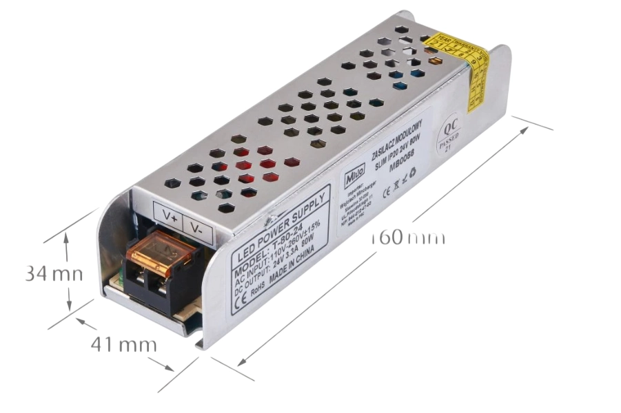 Certifikace a provozní podmínky LED napájecího zdroje 12V 80W s 2letou zárukou